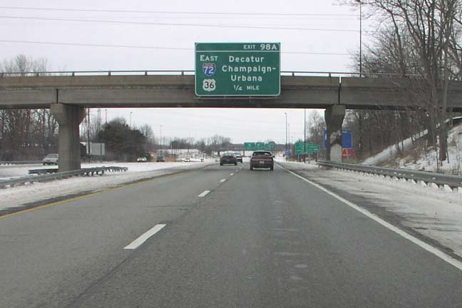 I-55/US 36 north at I-72 - Springfield, IL