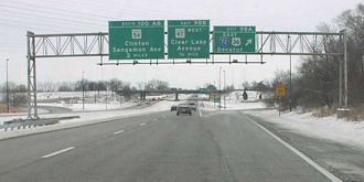 I-55/US 36 north at I-72 - Springfield, IL