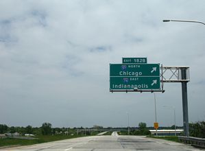 I-57 heads 2.21 miles northeast from Exit 182 B to I-74 in Champaign, IL
