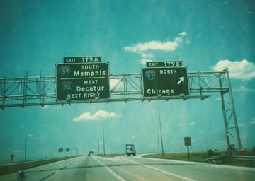 I-74 west at I-57 - 1979