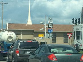 US 61 north at I-72/US 36/Route 100 - Hannibal, MO