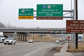 U.S. 61 North at Interstate 72 in Hannibal, Missouri