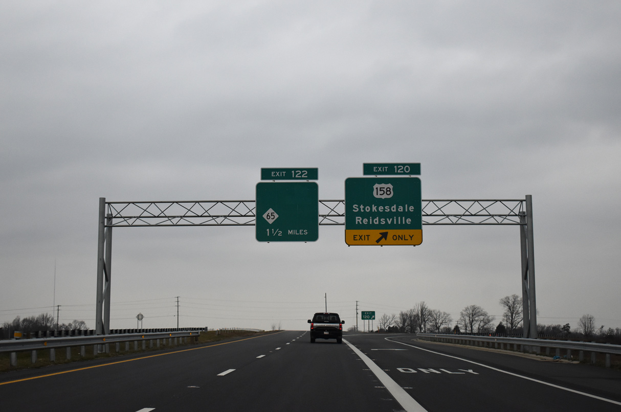 I-73/US 220 north at US 158 - Stokesdale, NC