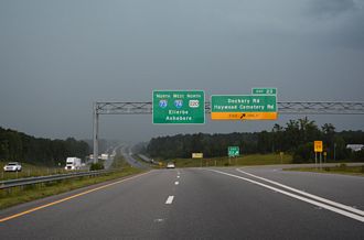 U.S. 220 North at I-73/74 north of Rockingham, North Carolina