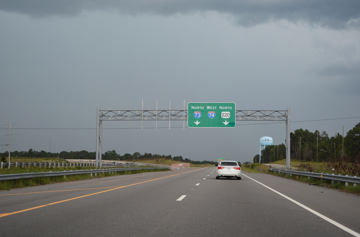 US 220 north becomes part of I-73/74 north of Rockingham, NC.