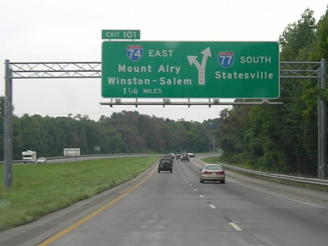 I-74/77 south split - Surry County, NC