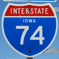 Interstate 74 shield representation