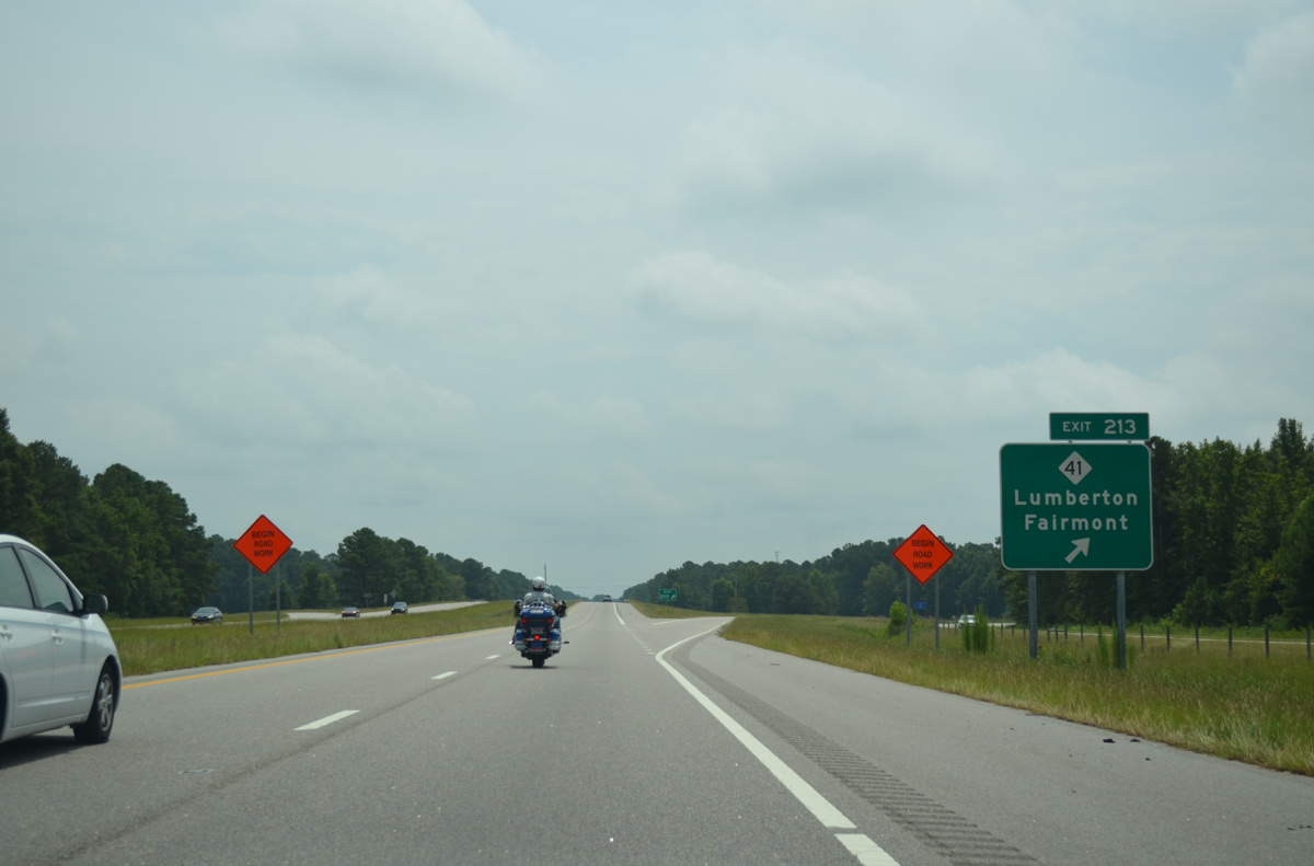 I-74/US 74 east at NC 41 - Lumberton, NC