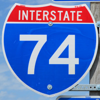 Interstate 74 shield representation