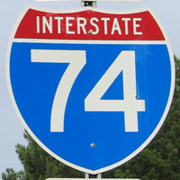 Interstate 74 North Carolina shield representation