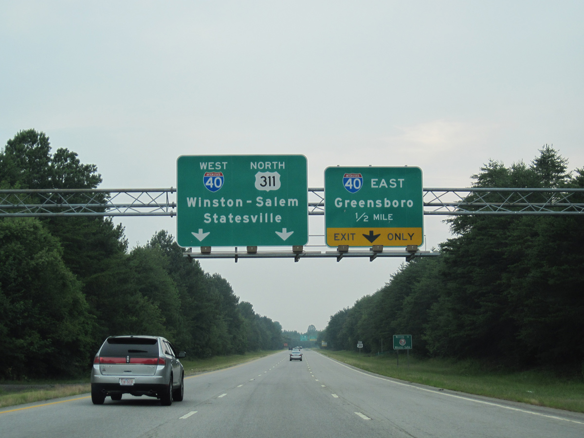 I-74 west at I-40 - Winston-Salem, NC