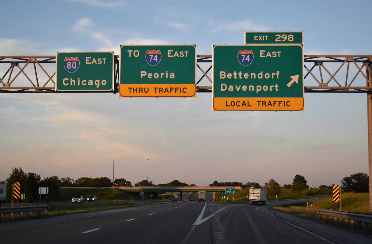 I-80 east at I-74 - Davenport, IA