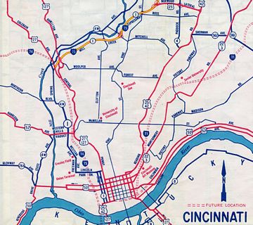 Cincinnati inset – 1961 Ohio Official Highway Map