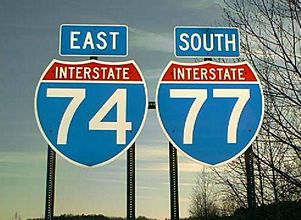 I-74/77 south at Virginia line - 2001