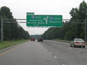 I-74/77 south split - Surry County, NC