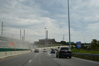 The east end of Interstate 74 in Cincinnati, Ohio