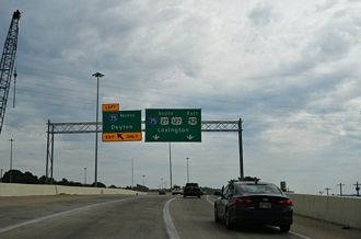I-74/US 27-52 East at Interstate 75 in Cincinnati, Ohio
