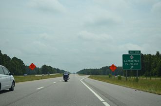 I-74/US 74 east at NC 41 - Lumberton, NC