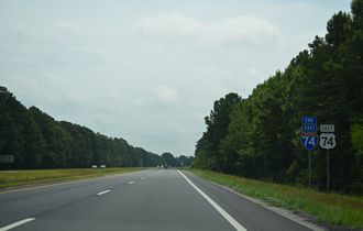 I-74/US 74 east at NC 41 - Lumberton, NC