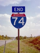 I-74 east at US 52 - Holly Springs, NC
