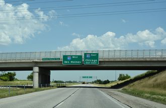 I-74 west at I-80 - Davenport, IA