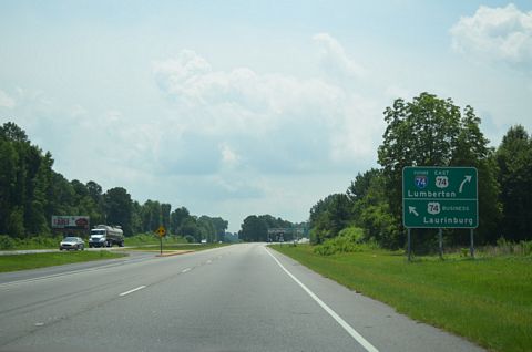 US 74 east at I-74 - Laurinburg, NC