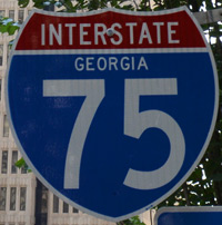 Interstate 75 shield representation