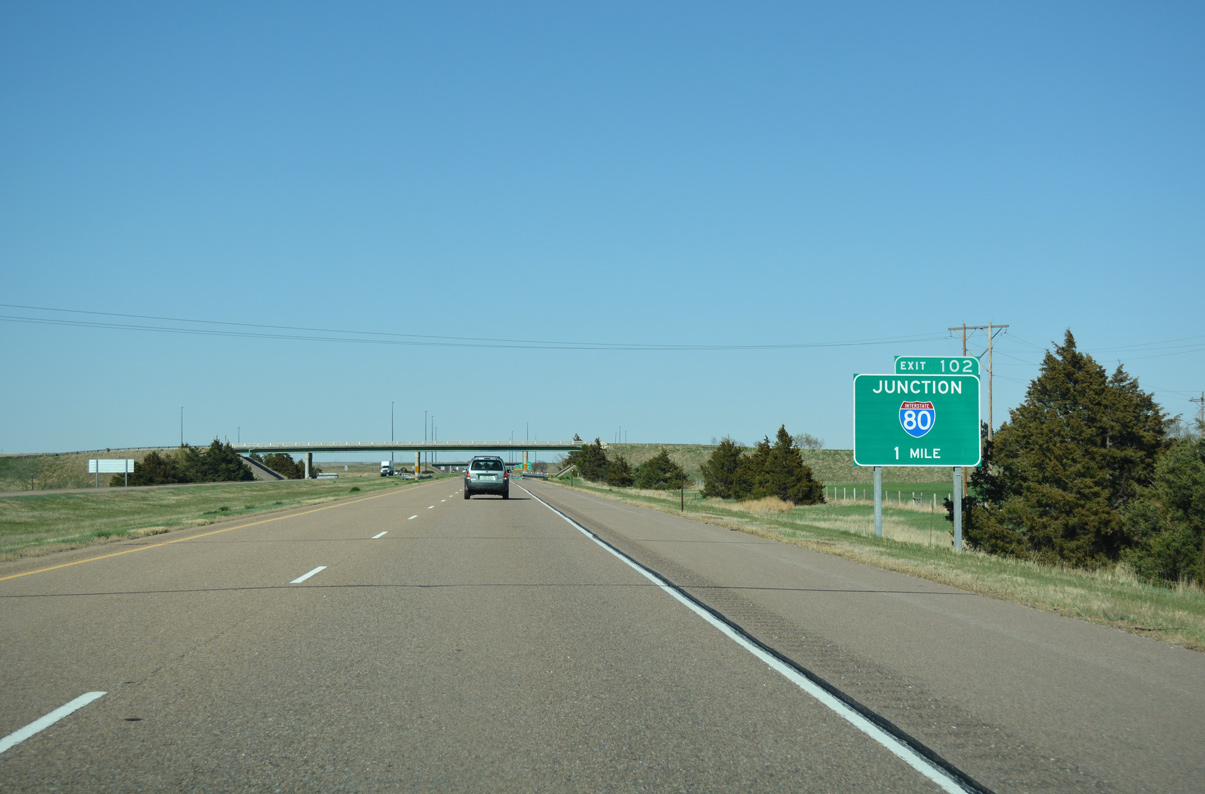 I-76 east at I-80 - Deuel County, NE