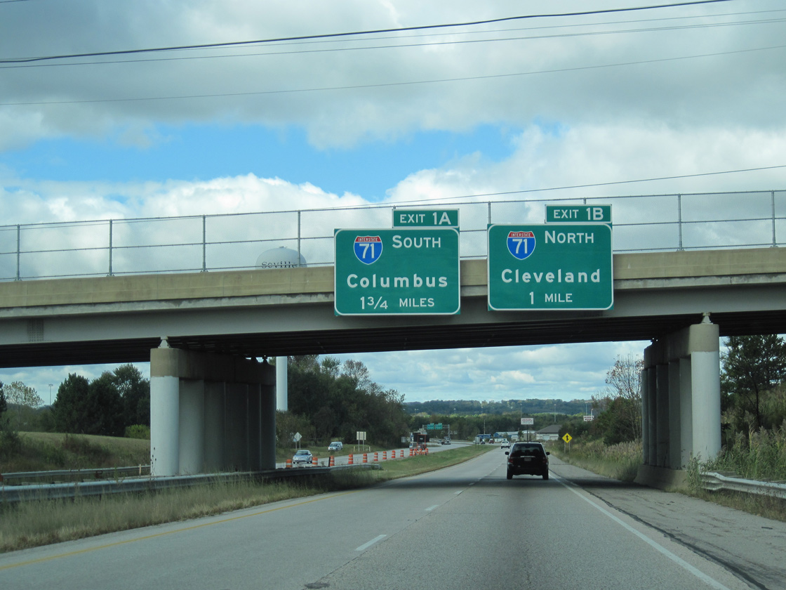 I-76/US 224 west at I-71 - Seville, OH