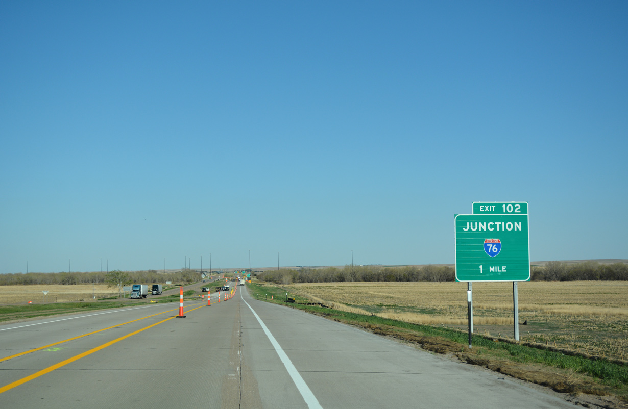 I-80 east at I-76 - Deuel County, NE