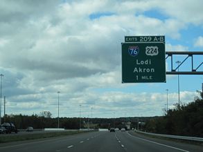 I-71 south at I-76/US 224 - Seville, OH