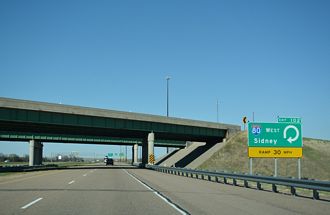 I-76 east at I-80 - Deuel County, NE