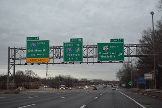 I-76 east at US 130 - Gloucester City, NJ