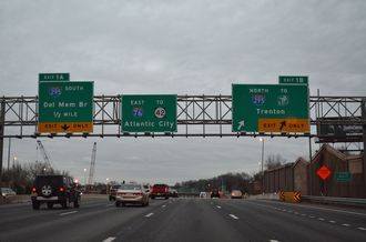 I-76 east at I-295 - Gloucester City, NJ