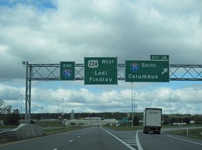 I-76/US 224 west at I-71 - Seville, OH