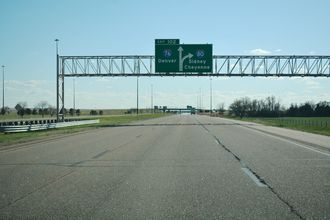 I-80 west at I-76 - Deuel County, NE