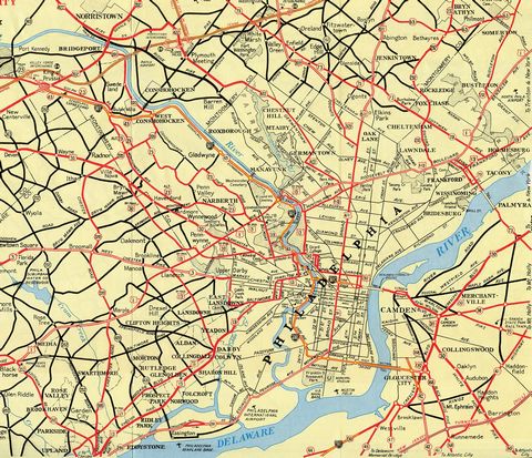 Philadelphia – 1961 Pennsylvania Official Highway Map