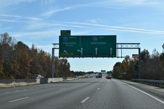I-26 east at I-77 - Cayce, SC