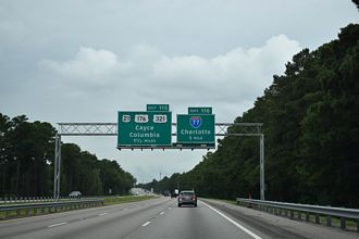 I-26 west at I-77 - Dixiana, SC
