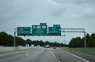 I-26 west at I-77 - Dixiana, SC