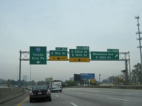 I-77 north at Woodland Avenue in Cleveland, OH