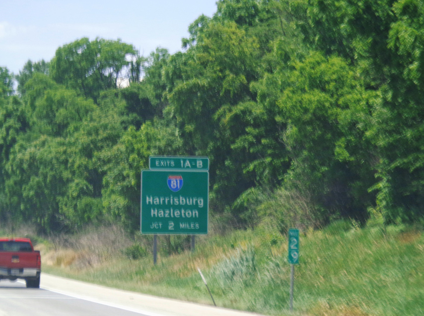 I-78 west at I-81 - Union Twp, PA