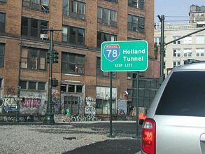 Canal St south at I-78/Holland Tunnel - Manhattan, NY