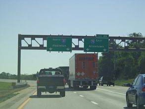 I-81 north at I-78 - Union Twp, PA
