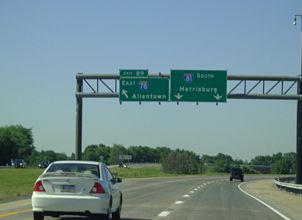 I-81 south at I-78 - Union Twp, PA