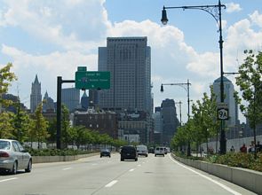 NY 9A/West St south at I-78 - Manhattan