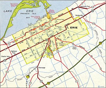 Erie, Pennsylvania inset – 1963 Rand McNally Road Atlas