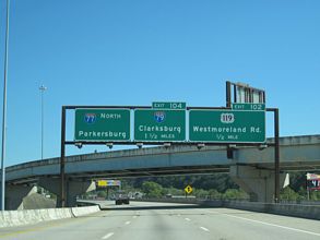 I-77 north at US 119 - Charleston, WV