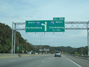 I-77 north at I-79 - Charleston, WV