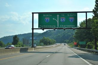 I-79 south at I-77 - Charleston, WV